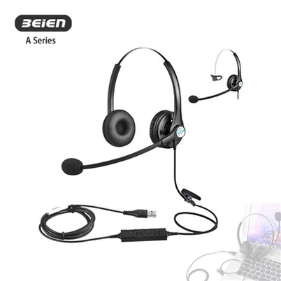 Headset Call Center Berkabel Ringan Dengan Mikrofon